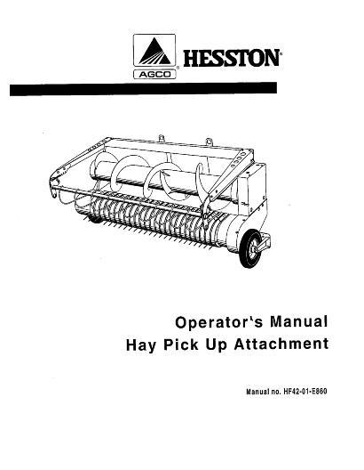AGCO FH7PU Pickup Head (7 ft, 2001) Operator Manual HF4201E860 English 1 AGCO FH7PU Pickup Head (7 ft, 2001) Operator Manual HF4201E860 English