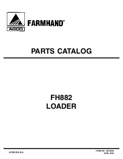 AGCO FH882 Loader (mounted, Soo) Parts Book 79019304 English