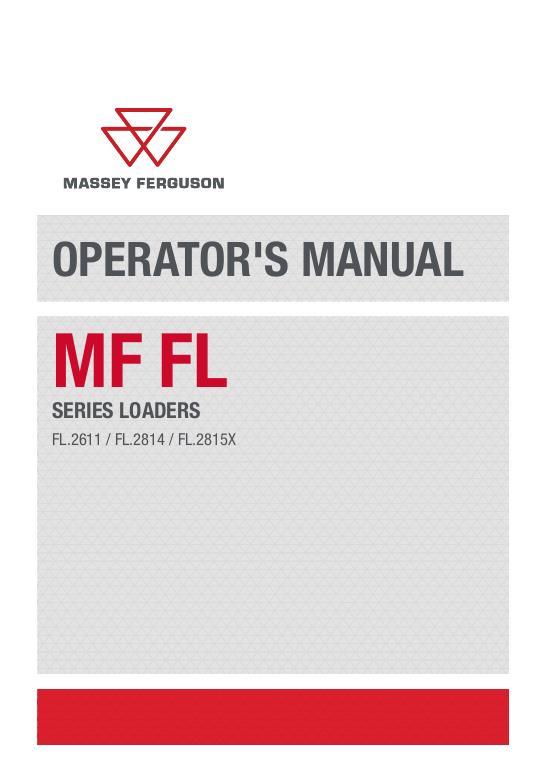 AGCO FL.2611 FL.2814 FL.2815X Loader Operator Manual ACX2596540 English