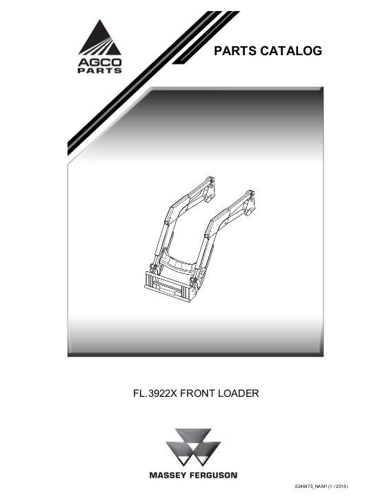 AGCO FL.3922X Front Loader Parts Book 6246475M1 English