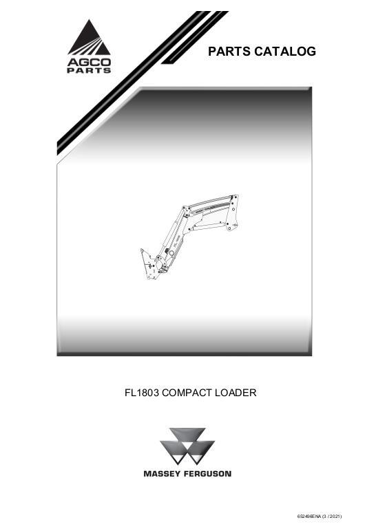 AGCO FL1803 Loader Parts Book 652496A English