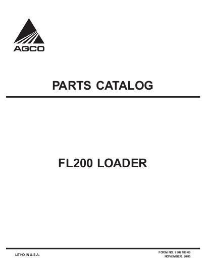 AGCO FL200 Loader Parts Book 79021894B English