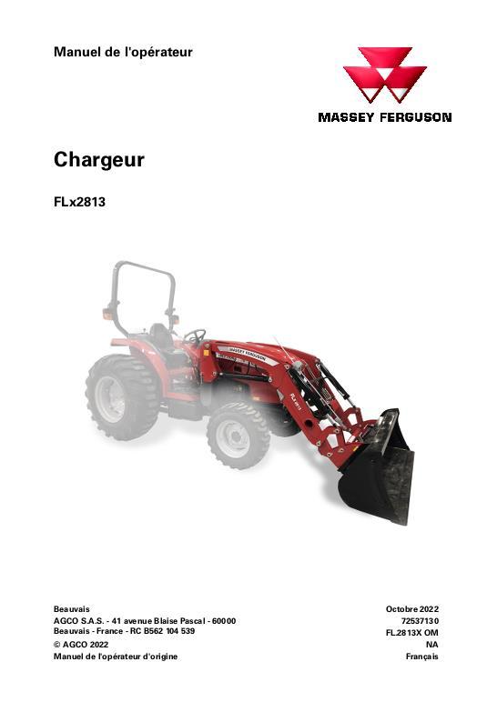 AGCO FLx2813 Loader Operator Manual 72537130 French 1 AGCO FLx2813 Loader Operator Manual 72537130 French