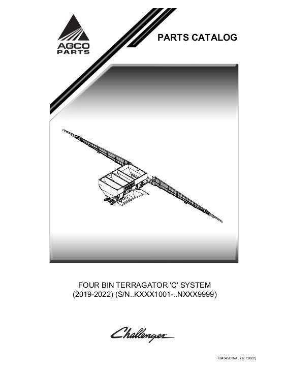 AGCO Four Bin TerraGator (system, Wxx1001 - Gxxx9999, 2011 - 2016) Parts Book 579918D1E Spanish