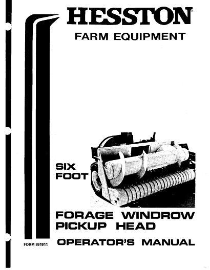 AGCO FP6 Forage Pickup Head (6 ft) (1978-82, eff sn 4300) Operator Manual 891911 English 1 AGCO FP6 Forage Pickup Head (6 ft) (1978-82, eff sn 4300) Operator Manual 891911 English