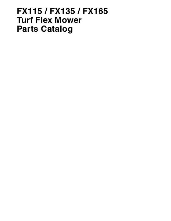 AGCO FX115 FX135 FX165 Finishing Mower (turf flex) Parts Book 651820M1 English