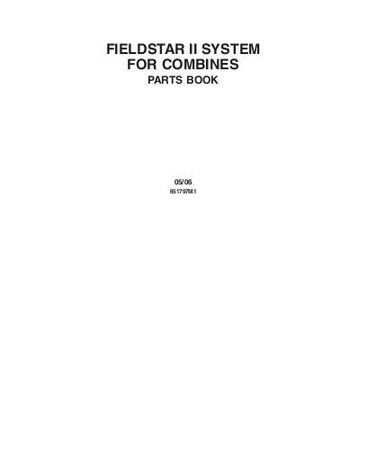 AGCO FieldStar 2 (prior to version 1.6.2) Parts Book 651797M1 English