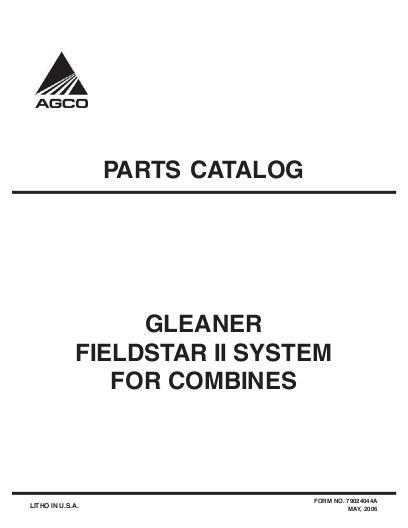 AGCO Fieldstar 2 (prior version 1.6.2) Parts Book 79024044A English