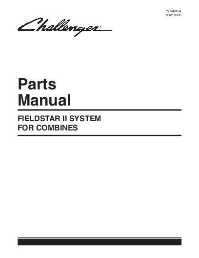 AGCO Fieldstar 2 (prior version 1.6.2) Parts Book 79024045A English
