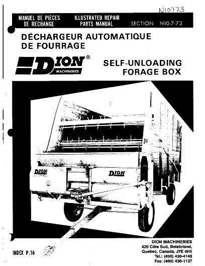 AGCO Forage Box (self unloading, 1973) Parts Book N10773 English