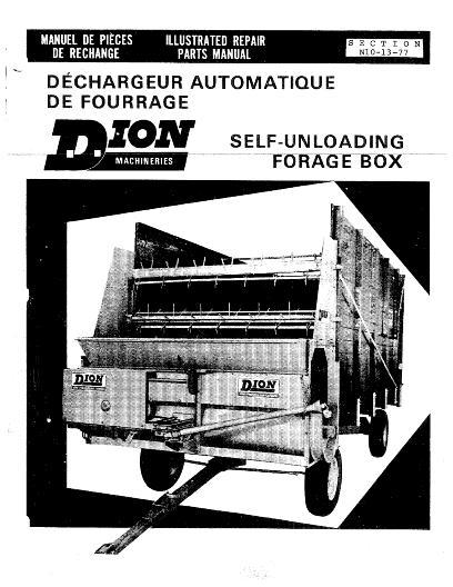 AGCO Forage Box (self unloading) Parts Book N101377 English