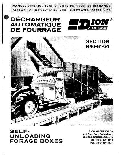 AGCO Forage Box (self unloading) Parts Book N106164 Multiple