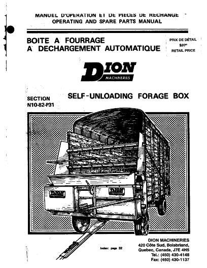 AGCO Forage Box (self unloading) Parts Book N1082P31 English