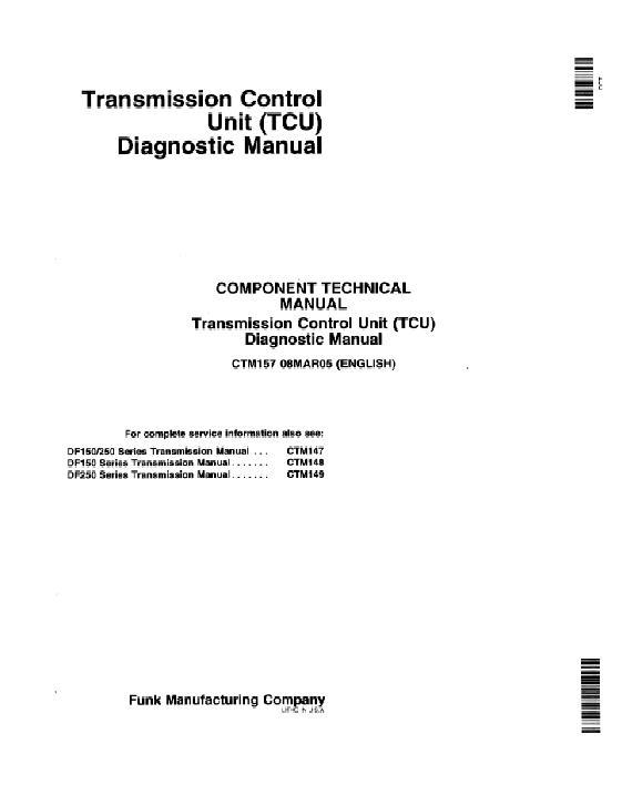 AGCO Funk Transmission TCU Diagnostic Manual CTM157 Service Manual AG723926 English