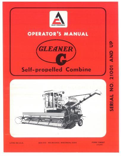 AGCO G Combine (eff sn 21001) Operator Manual 71186327 English 1 AGCO G Combine (eff sn 21001) Operator Manual 71186327 English