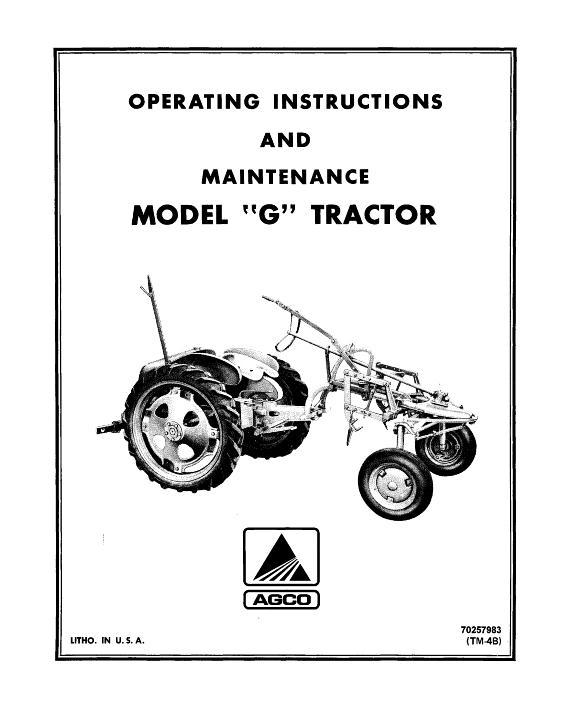 AGCO G Tractor Operator Manual 70257983 English