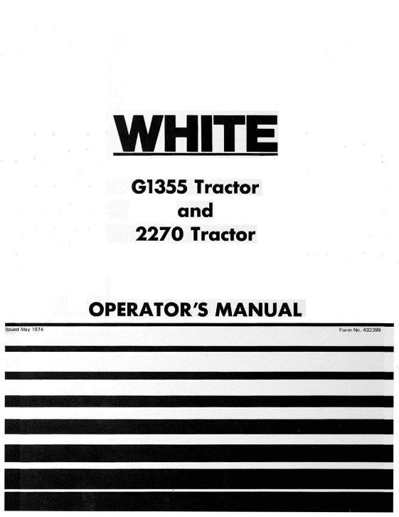 AGCO G1355 2270 Tractor Operator Manual 432399 English 1 AGCO G1355 2270 Tractor Operator Manual 432399 English