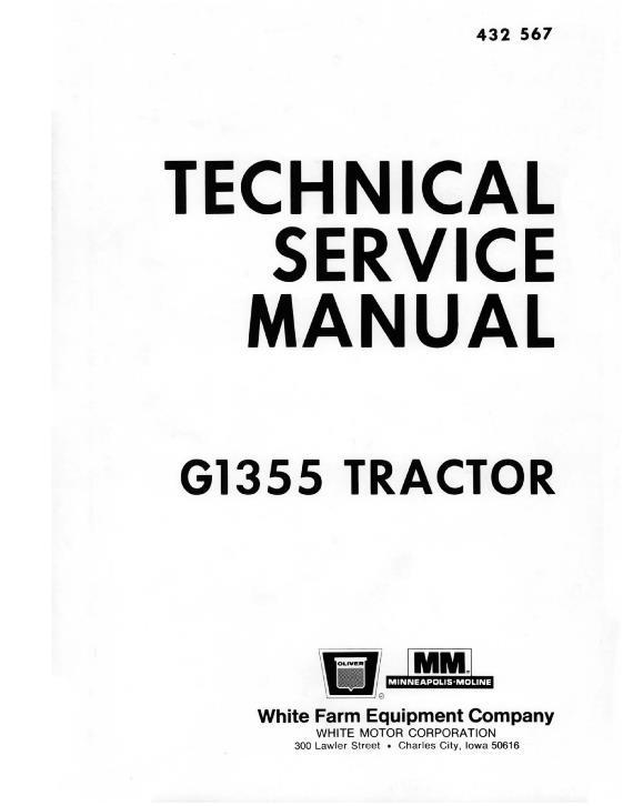 AGCO G1355 G-1355 2270 Tractor (supplement) Service Manual 432567 English