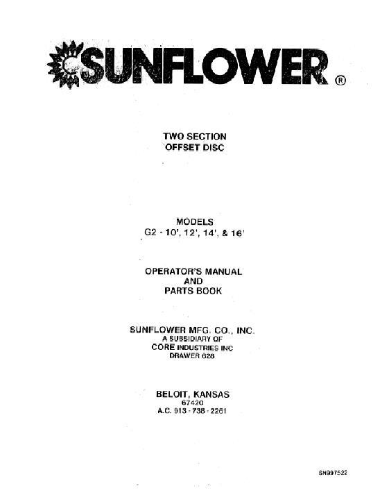 AGCO G2 Offset Disc (2 section, 10 - 16 ft) Operator Manual SN997522 English 1 AGCO G2 Offset Disc (2 section, 10 - 16 ft) Operator Manual SN997522 English