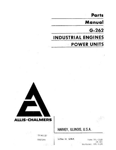 AGCO G262 Engine (6 cyl. gasoline & natural gas) Parts Book 79007394 English