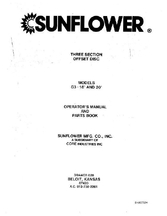 AGCO G3 Disc Harrow (offset 3 section, 18 - 20 ft) Operator Manual SN997524 English 1 AGCO G3 Disc Harrow (offset 3 section, 18 - 20 ft) Operator Manual SN997524 English
