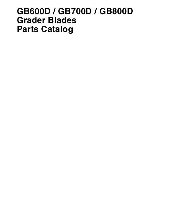 AGCO GB600D GB700D GB800D Grader Blade Parts Book 651823M1 English