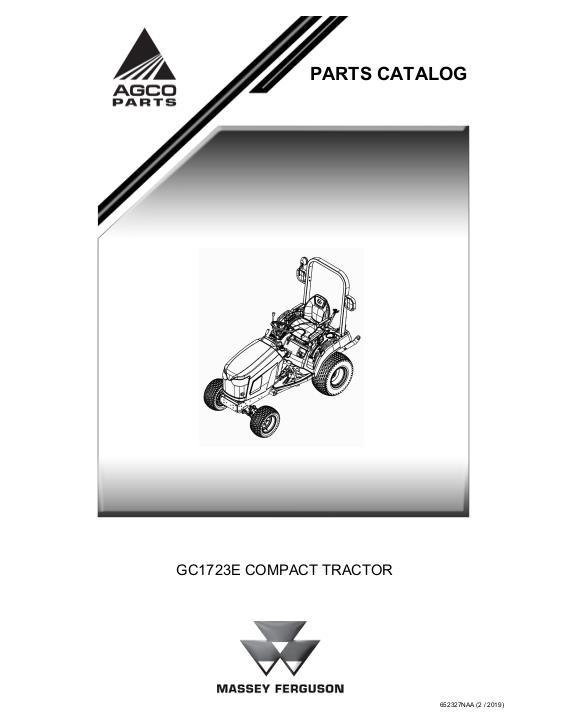 AGCO GC1723E Compact Tractor Parts Book 652327A English