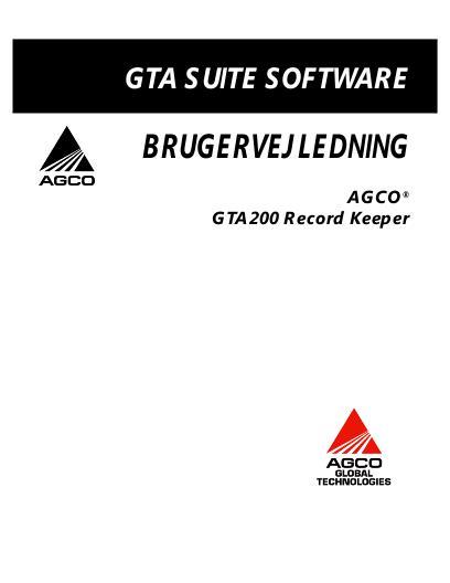AGCO GTA 200 Record Keeping Operator Manual 79024122C Danish 1 AGCO GTA 200 Record Keeping Operator Manual 79024122C Danish