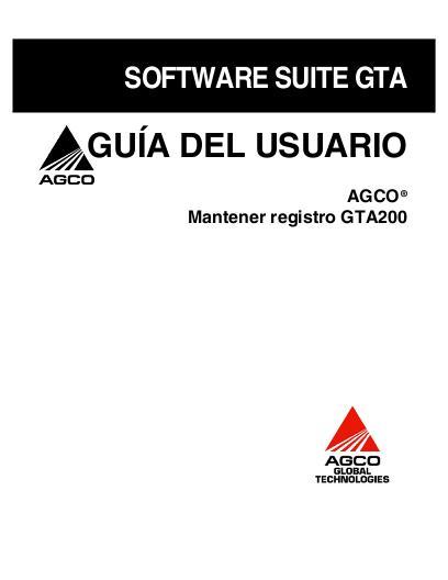 AGCO GTA 200 Record Keeping Operator Manual 79024267C Spanish 1 AGCO GTA 200 Record Keeping Operator Manual 79024267C Spanish