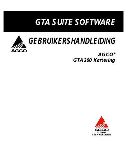 AGCO GTA 300 Mapping Operator Manual 79024265B Dutch