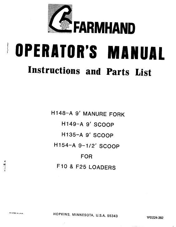 AGCO H148-A Manure Fork H149-A H135-A H154-A Scoop (F10 & F25) Operator Manual 1PD224382 English 1 AGCO H148-A Manure Fork H149-A H135-A H154-A Scoop (F10 & F25) Operator Manual 1PD224382 English