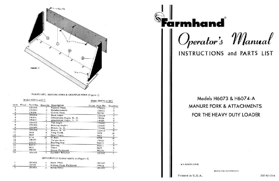 AGCO H6073 H6074 Fork (hay & forage, 1954) Operator Manual FS142254 English 1 AGCO H6073 H6074 Fork (hay & forage, 1954) Operator Manual FS142254 English