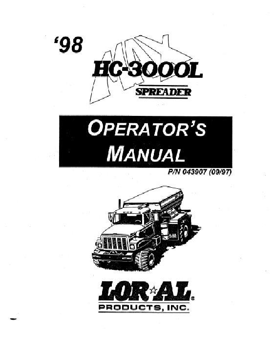 AGCO HC3L Applicator (system, 1998) Operator Manual L043907 English 1 AGCO HC3L Applicator (system, 1998) Operator Manual L043907 English
