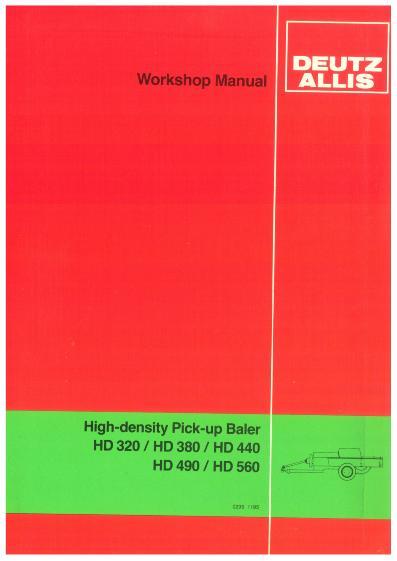 AGCO HD380 HD460 HD490 Baler Service Manual 2951195 English