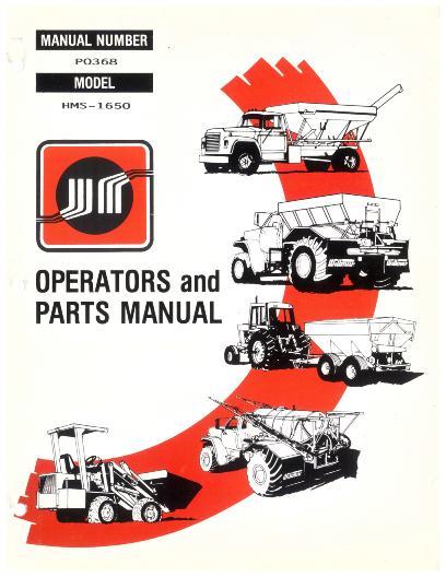 AGCO HMS-1650 Spreader (liquid truck, 1990) Operator Manual WRP0368 English 1 AGCO HMS-1650 Spreader (liquid truck, 1990) Operator Manual WRP0368 English