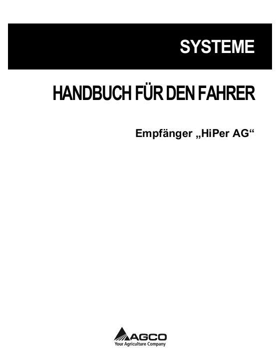AGCO HiPer AG Operator Manual ACZ0001860C Dutch 1 AGCO HiPer AG Operator Manual ACZ0001860C Dutch