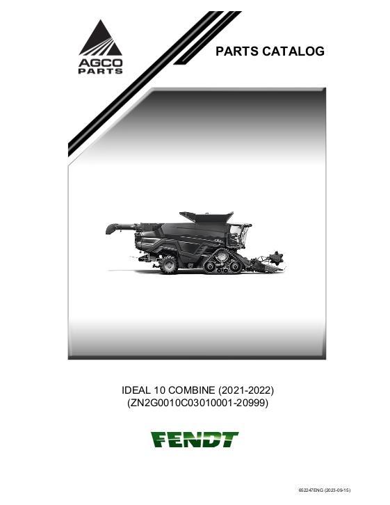 AGCO IDEAL 10 Combine (2021-2022) Parts Book 652247ENG English