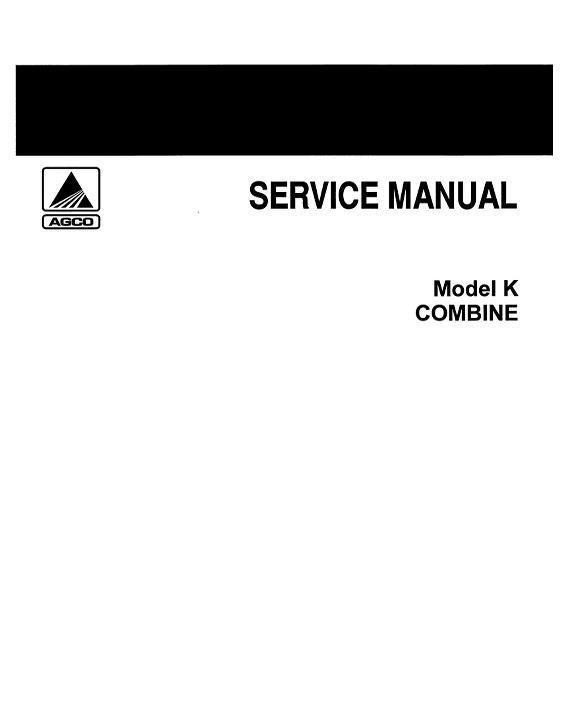 AGCO K Combine (packet) Service Manual 79003426 English