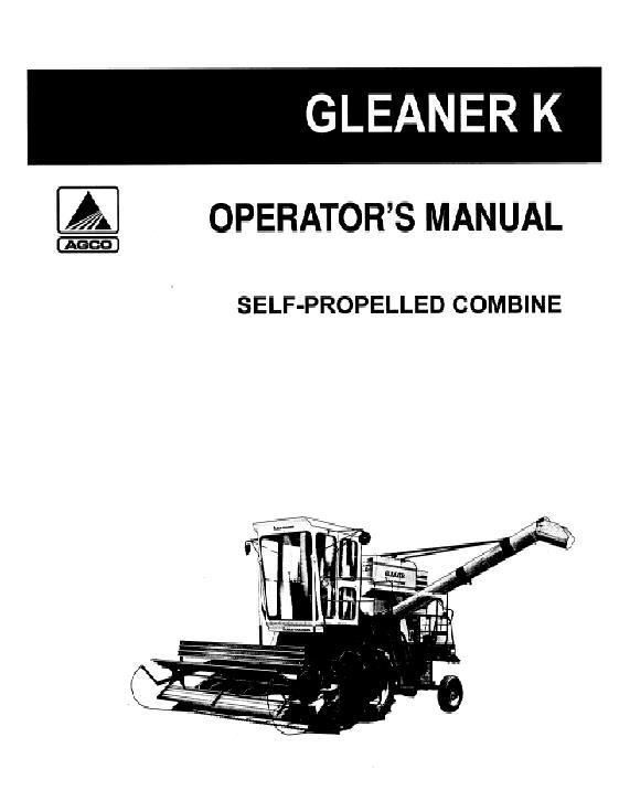 AGCO K Combine (prior sn 12201) Operator Manual 71186328 English 1 AGCO K Combine (prior sn 12201) Operator Manual 71186328 English