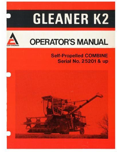 AGCO K2 Combine (eff sn 25201-26200) Operator Manual 71301647 English