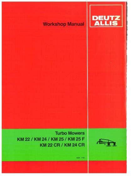 AGCO KM22 KM24 KM25 KM25F KM22CR KM24CR Turbo Mower Service Manual 2951191 English