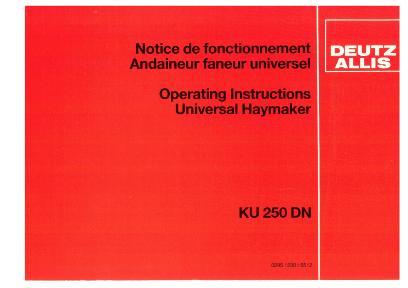 AGCO KU250DN Rake Tedder Operator Manual 2951230 English 1 AGCO KU250DN Rake Tedder Operator Manual 2951230 English