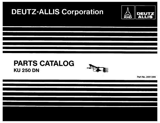 AGCO KU250DN Rake Tedder Parts Book 2951296 English
