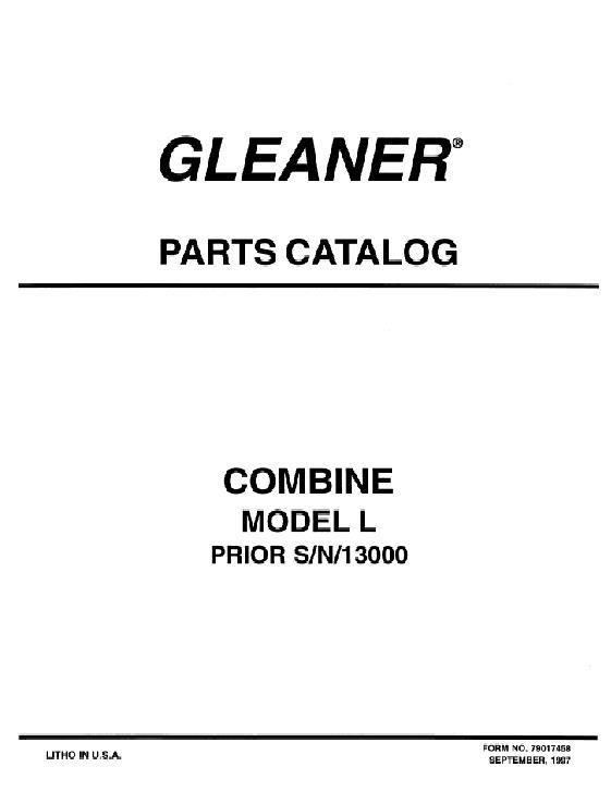AGCO L Combine Parts Book 79017458 English