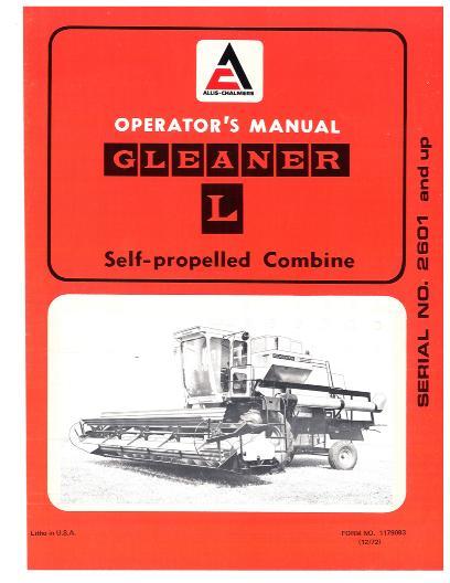 AGCO L Combine (sn 2601-4200) Operator Manual 71179093 English 1 AGCO L Combine (sn 2601-4200) Operator Manual 71179093 English