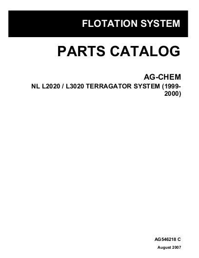AGCO L2020 L3020 TerraGator (system, 1999-2000) Parts Book AG546218C English