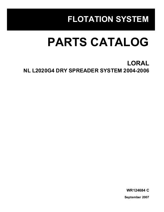 AGCO L2020G4 Applicator (dry spreader, 2004-05) Parts Book WR124684C English