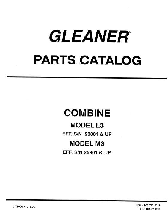AGCO L3 (eff sn 28001) M3 (eff sn 25901) Combine Parts Book 79017283 English