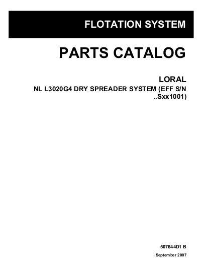 AGCO L3020 G4 Spreader (2007) Parts Book 507644D1B English