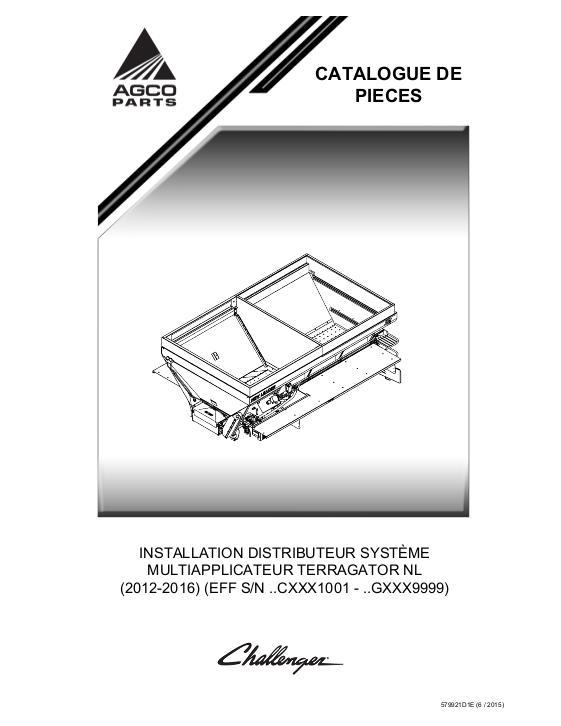 AGCO L4000G4 TerraGator (system, Cxxx1001 - Gxxx9999, 2012 - 2016) Parts Book 579921D1E French